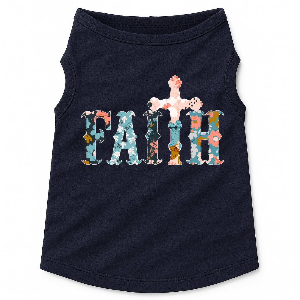 Floral Flower Print Faith Doggie Tank