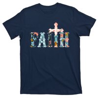 Floral Flower Print Faith T-Shirt