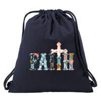 Floral Flower Print Faith Drawstring Bag
