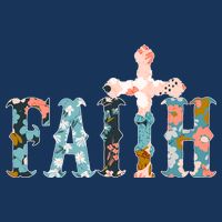 Floral Flower Print Faith Drawstring Bag