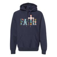 Floral Flower Print Faith Premium Hoodie