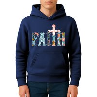 Floral Flower Print Faith Kids Hoodie