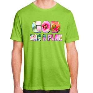 Floral Flower Print God Has A Plan Adult ChromaSoft Performance T-Shirt