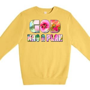 Floral Flower Print God Has A Plan Premium Crewneck Sweatshirt