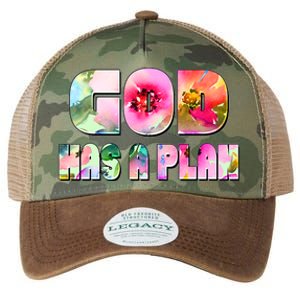 Floral Flower Print God Has A Plan Legacy Tie Dye Trucker Hat