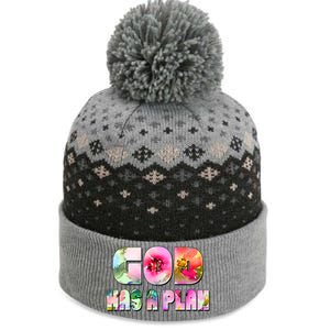 Floral Flower Print God Has A Plan The Baniff Cuffed Pom Beanie