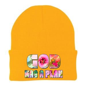 Floral Flower Print God Has A Plan Knit Cap Winter Beanie