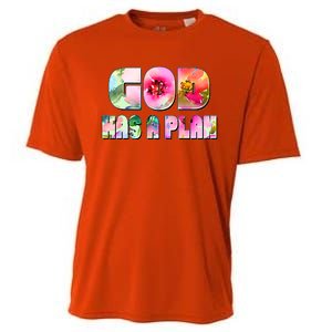 Floral Flower Print God Has A Plan Cooling Performance Crew T-Shirt