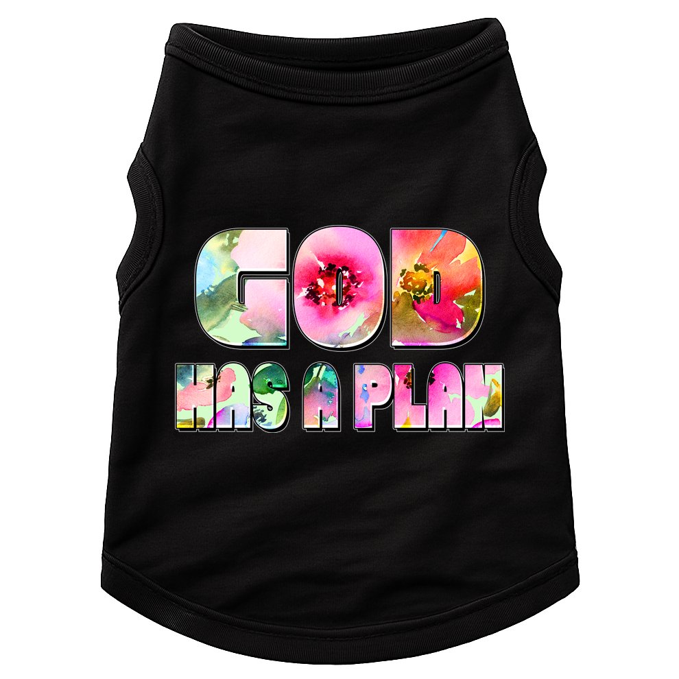 Floral Flower Print God Has A Plan Doggie Tank