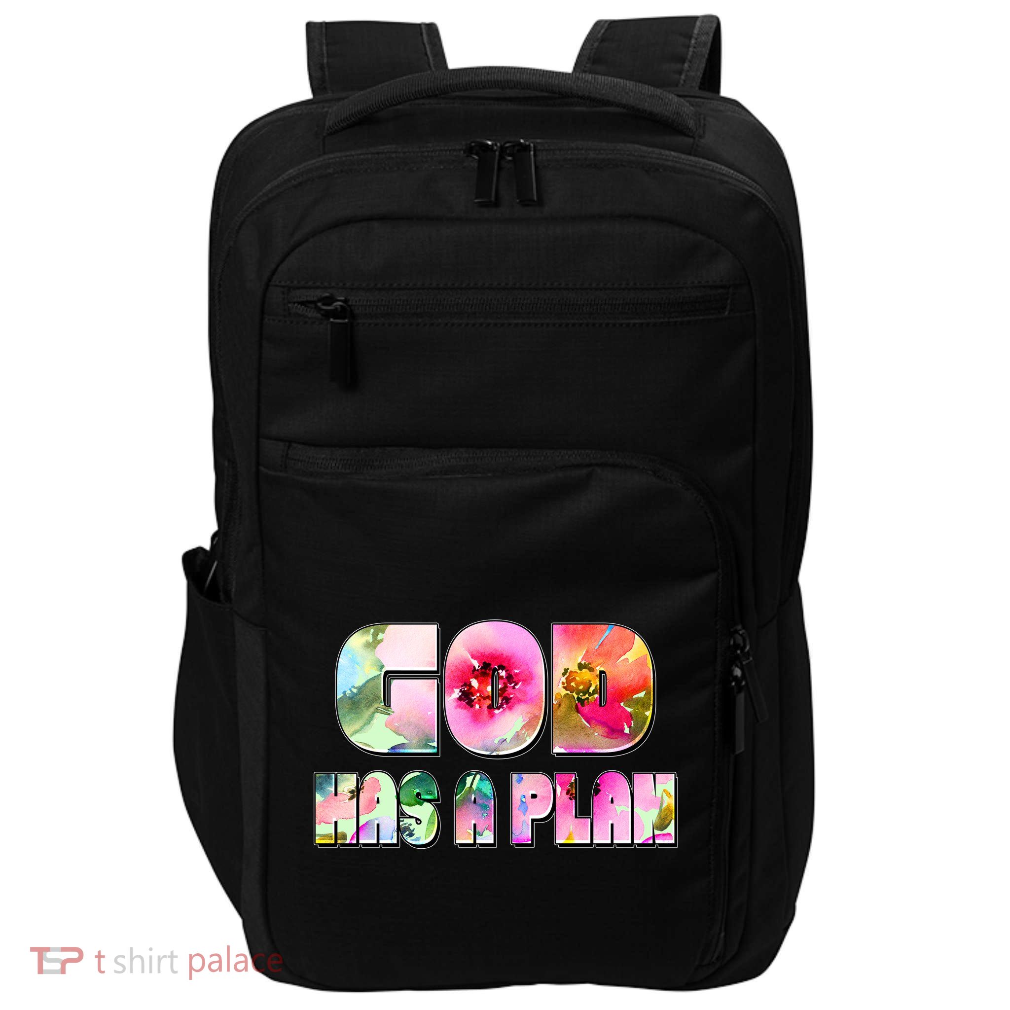 Floral Flower Print God Has A Plan Impact Tech Backpack