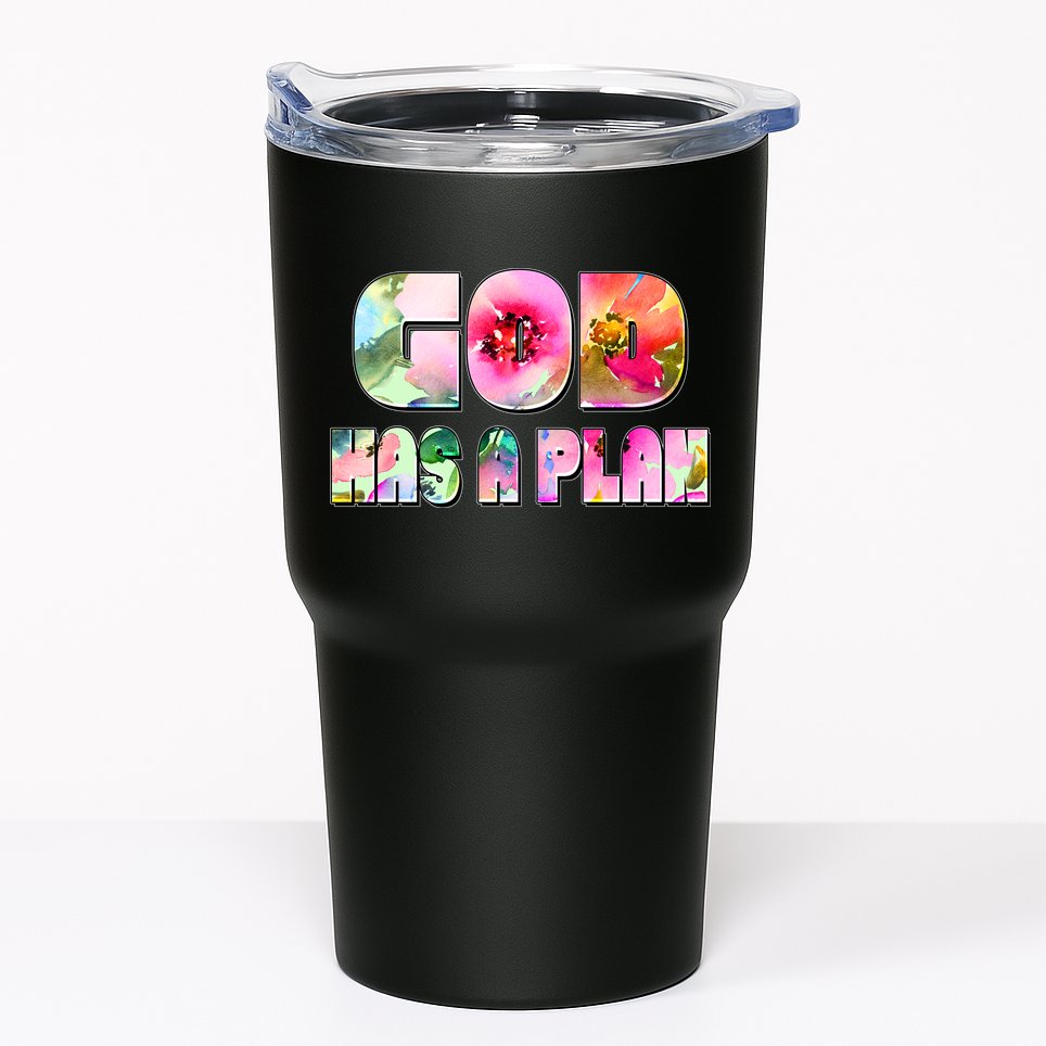 Floral Flower Print God Has A Plan Tumbler