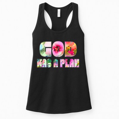 Floral Flower Print God Has A Plan Womens Tank Top