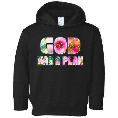 Floral Flower Print God Has A Plan Toddler Hoodie