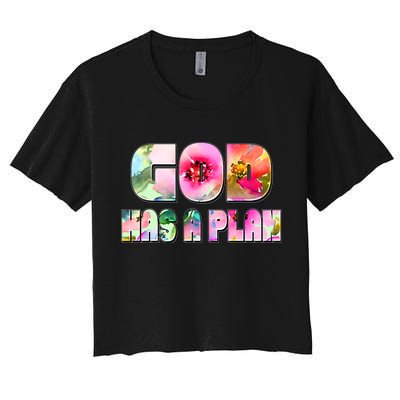 Floral Flower Print God Has A Plan Crop Top