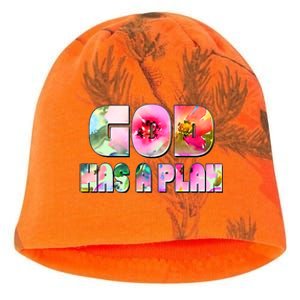 Floral Flower Print God Has A Plan Kati - Camo Knit Beanie