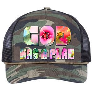 Floral Flower Print God Has A Plan Retro Rope Trucker Hat Cap