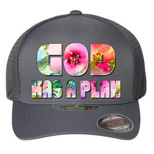 Floral Flower Print God Has A Plan Flexfit Unipanel Trucker Cap