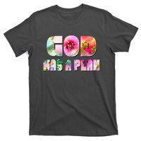 Floral Flower Print God Has A Plan T-Shirt