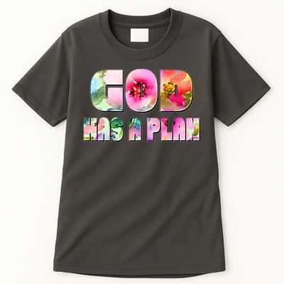 Floral Flower Print God Has A Plan Tall T-Shirt