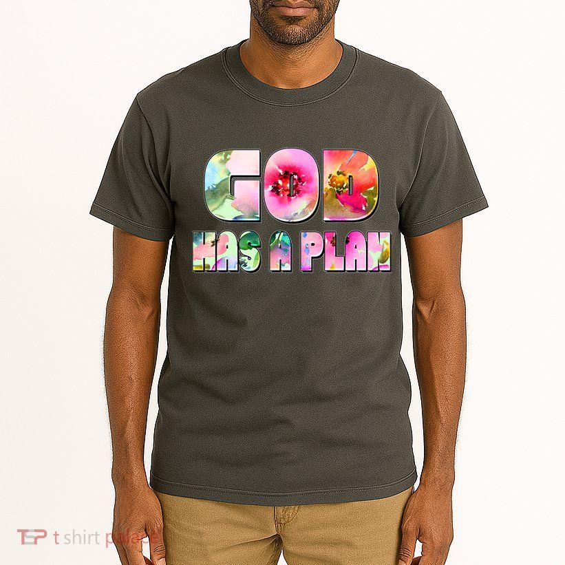 Floral Flower Print God Has A Plan Tall T-Shirt