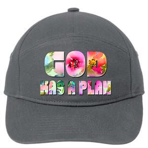 Floral Flower Print God Has A Plan 7-Panel Snapback Hat