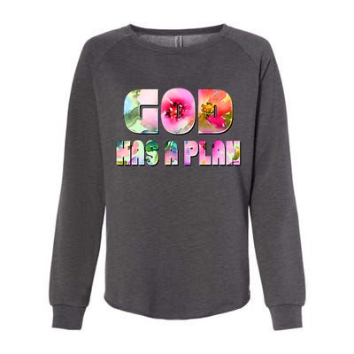 Floral Flower Print God Has A Plan Womens California Wash Sweatshirt