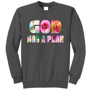 Floral Flower Print God Has A Plan Tall Sweatshirt