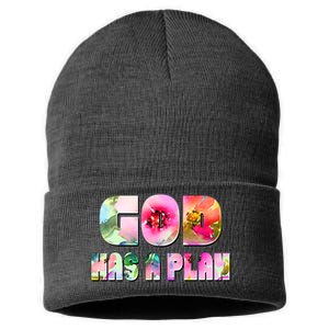 Floral Flower Print God Has A Plan Sustainable Knit Beanie