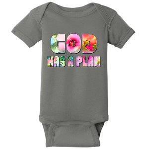 Floral Flower Print God Has A Plan Baby Bodysuit