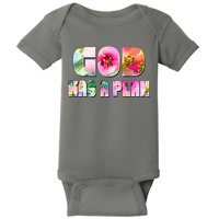 Floral Flower Print God Has A Plan Baby Bodysuit