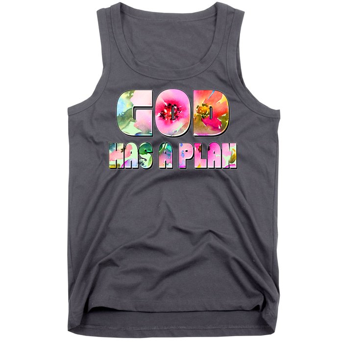 Floral Flower Print God Has A Plan Tank Top