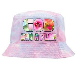 Floral Flower Print God Has A Plan Tie-Dyed Bucket Hat