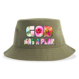 Floral Flower Print God Has A Plan Sustainable Bucket Hat