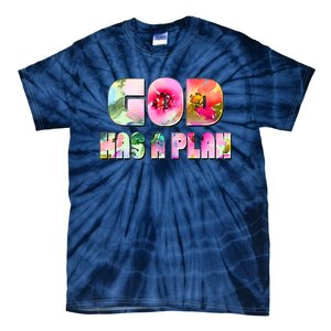 Floral Flower Print God Has A Plan Tie-Dye T-Shirt