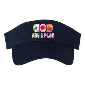 Floral Flower Print God Has A Plan Valucap Bio-Washed Visor