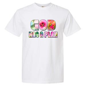 Floral Flower Print God Has A Plan Garment-Dyed Heavyweight T-Shirt