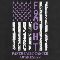 Fight Flag Purple Ribbon Support Pancreatic Cancer Awareness Beanie