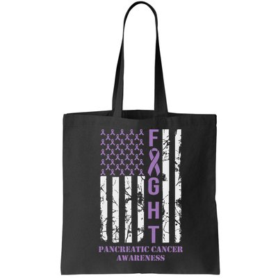 Fight Flag Purple Ribbon Support Pancreatic Cancer Awareness Bag
