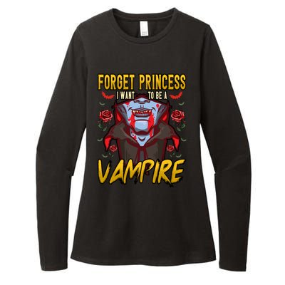 Funny Forget Princess I Want To Be A Vampire Halloween Gift Womens CVC Long Sleeve Shirt