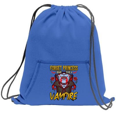 Funny Forget Princess I Want To Be A Vampire Halloween Gift Sweatshirt Cinch Pack Bag