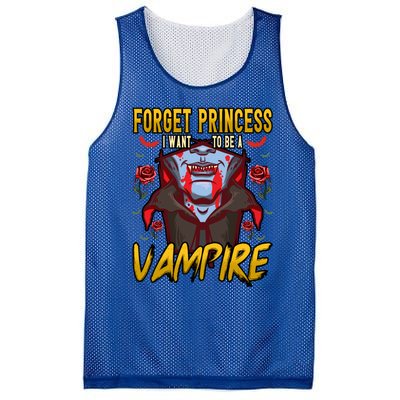 Funny Forget Princess I Want To Be A Vampire Halloween Gift Mesh Reversible Basketball Jersey Tank