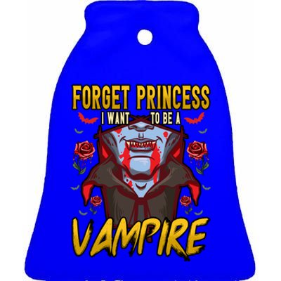 Funny Forget Princess I Want To Be A Vampire Halloween Gift Ceramic Bell Ornament