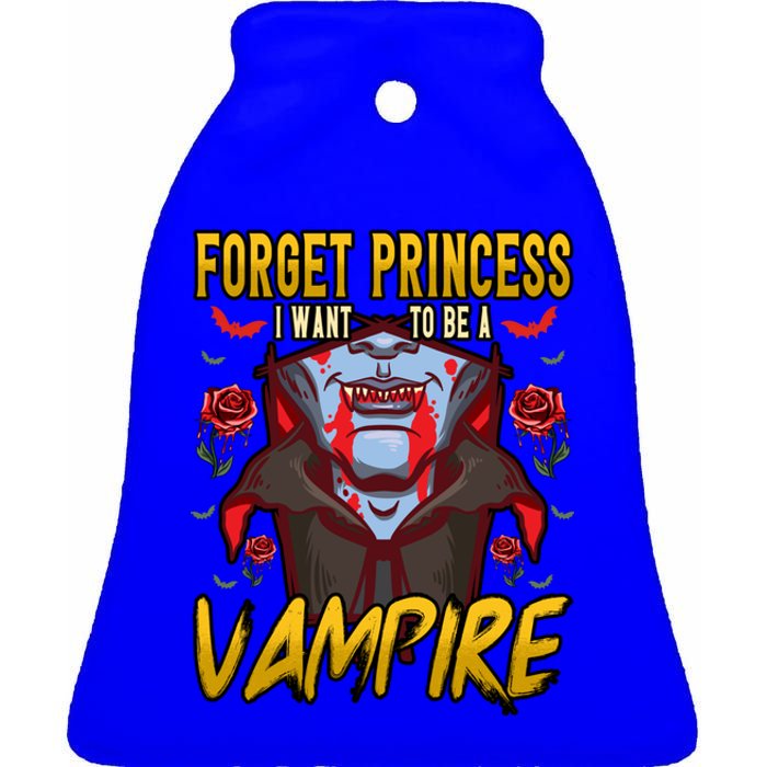 Funny Forget Princess I Want To Be A Vampire Halloween Gift Ceramic Bell Ornament