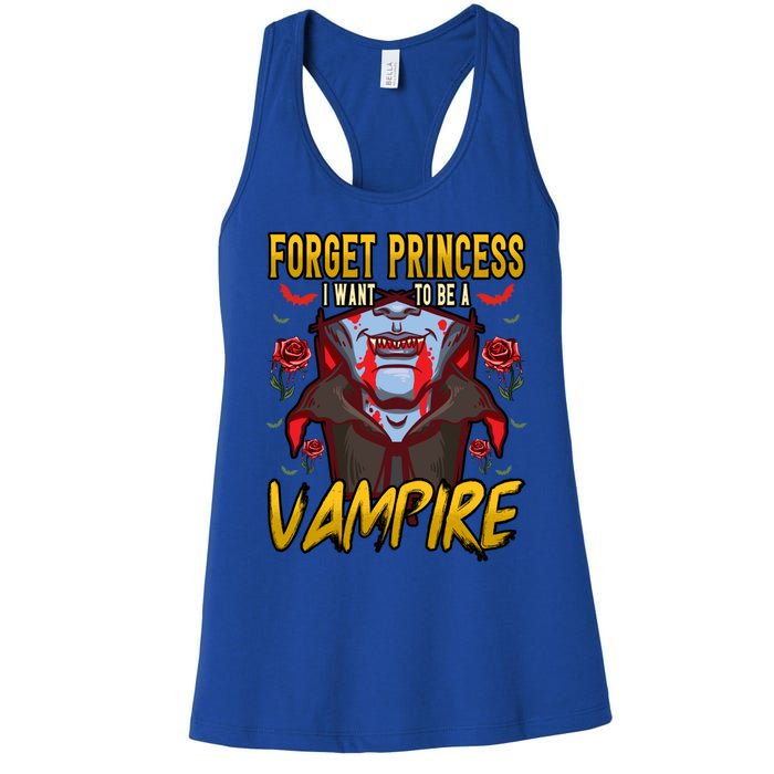 Funny Forget Princess I Want To Be A Vampire Halloween Gift Women's Racerback Tank