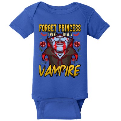 Funny Forget Princess I Want To Be A Vampire Halloween Gift Baby Bodysuit