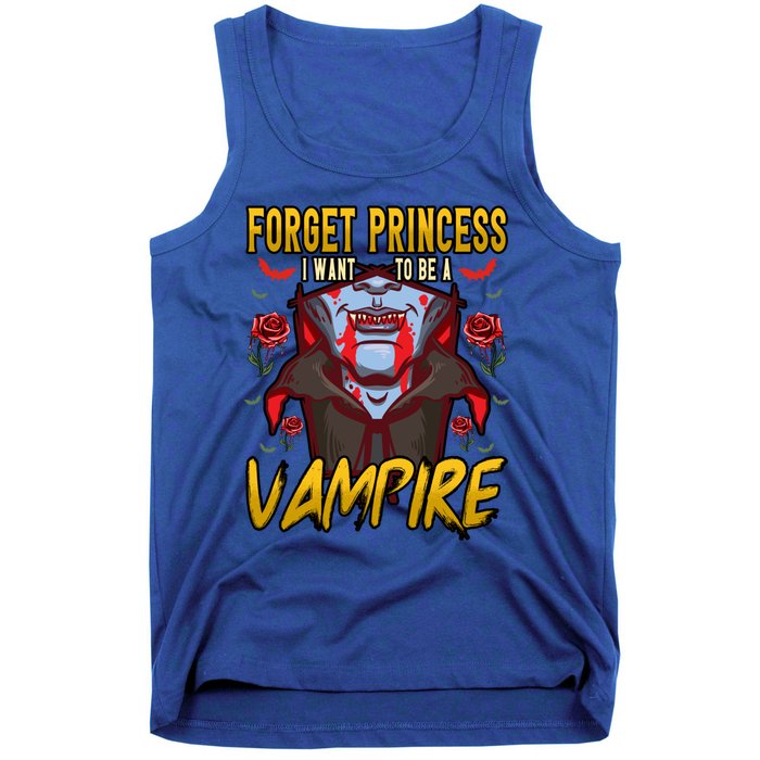 Funny Forget Princess I Want To Be A Vampire Halloween Gift Tank Top