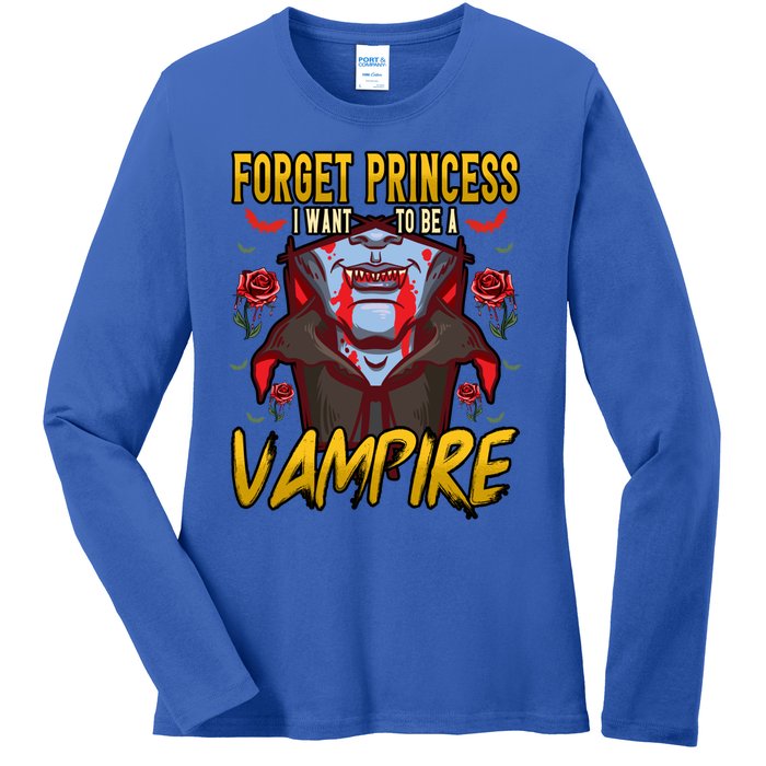 Funny Forget Princess I Want To Be A Vampire Halloween Gift Ladies Long Sleeve Shirt