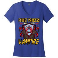 Funny Forget Princess I Want To Be A Vampire Halloween Gift Women's V-Neck T-Shirt