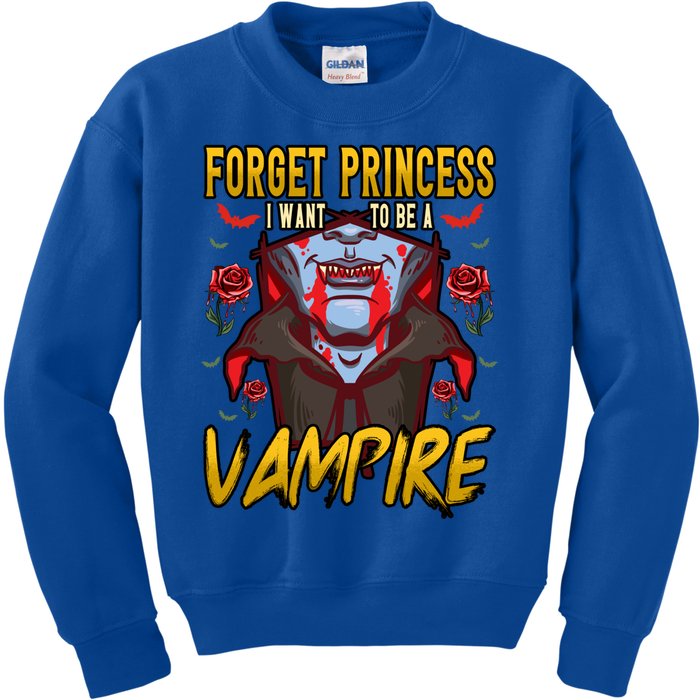 Funny Forget Princess I Want To Be A Vampire Halloween Gift Kids Sweatshirt