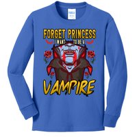 Funny Forget Princess I Want To Be A Vampire Halloween Gift Kids Long Sleeve Shirt